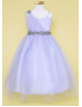 Tulle Flower Girl Dress With Beaded Sash